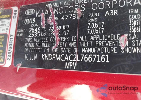 2020 Kia Sportage Lx из США, поврежденный, VIN KNDPMCAC2L7667161